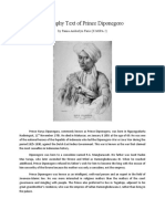 Biography Text of Prince Diponegoro