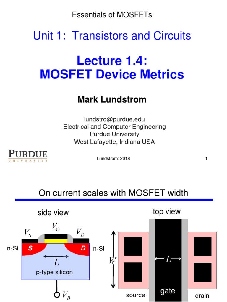 MOSFET Metrics for Circuit Design | PDF | Mosfet | Field Effect Transistor