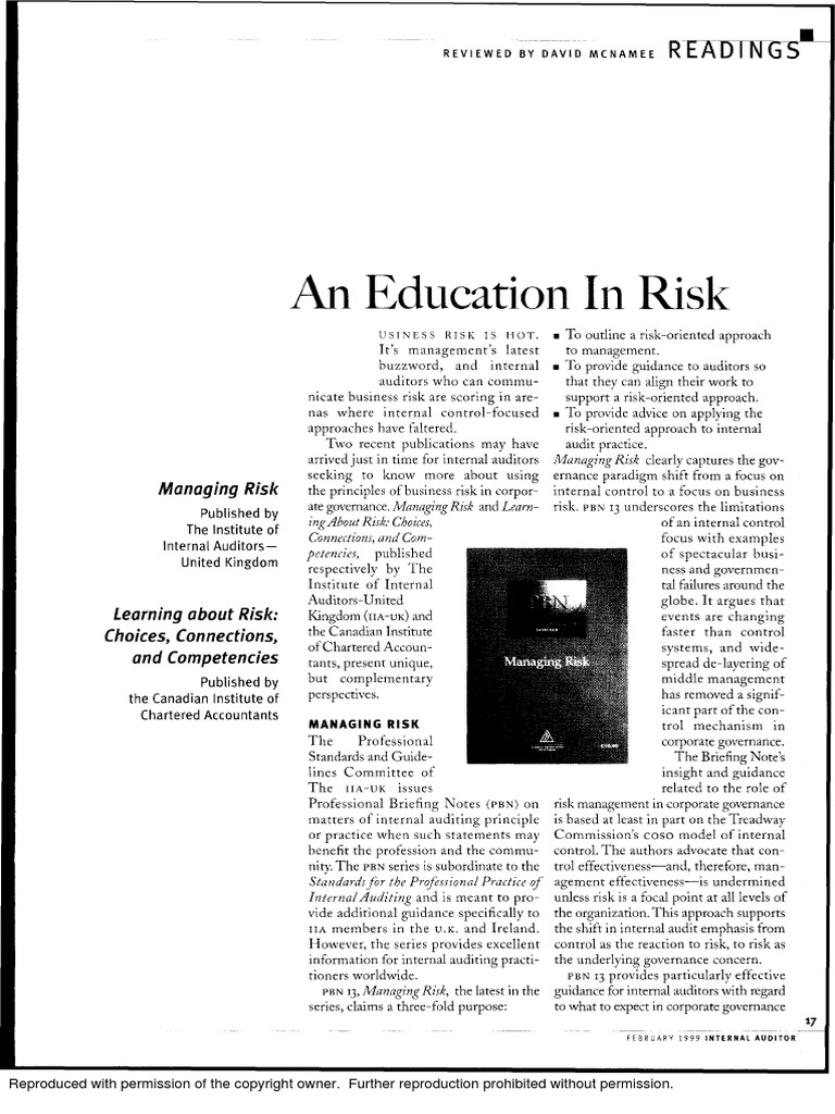 An Education in Risk | PDF | Games & Activities | Law
