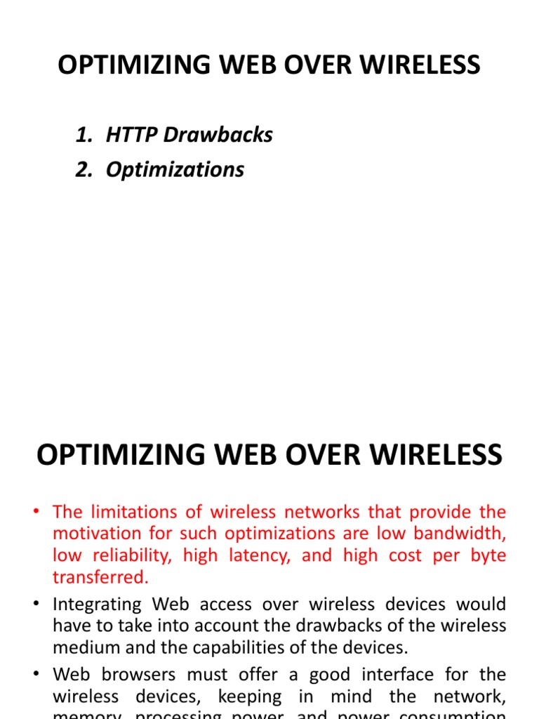 Optimizing Web Transfer Over Wireless | PDF | Hypertext Transfer ...