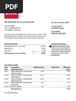 Bay First Bank, N.A Account Statement For Jan 1 To Jan 31, 2021