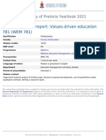 Part 2: Research Report: Values-Driven Education 781 (WEM 781)