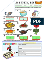 Listening A1 Test Food Information