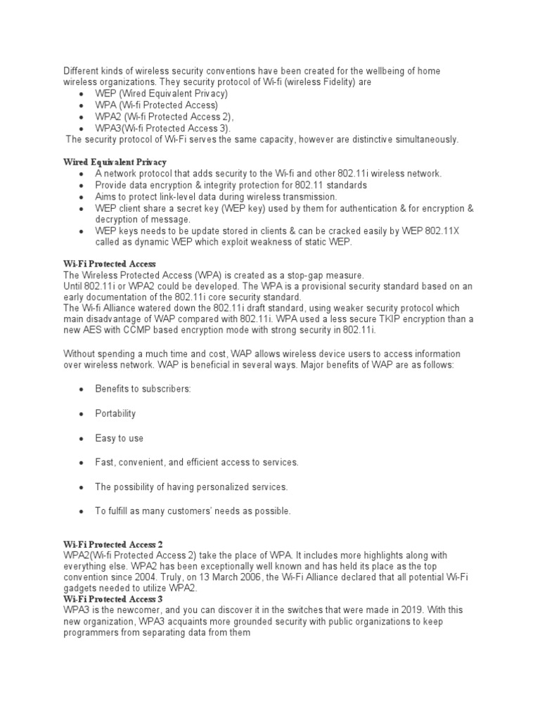 Wi-Fi Security Protocols Explained | PDF | Wi Fi | Wireless Access Point