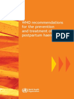 WHO Recommendations For The Prevention and Treatment of Postpartum Haemorrhage