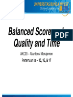 Balanced Scorecard - Quality and Time