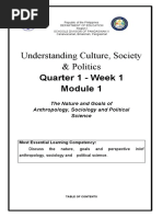 Understanding Culture, Society & Politics: Quarter 1 - Week 1