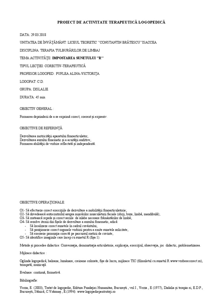 Impostarea Sunetului R | PDF
