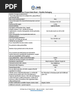 New Project Data Sheet - Flexible Packaging: One Form Per SKU