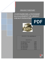 Customer Relationship Management of Orient Group Industries: Project Report