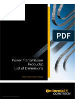 Power Transmission Products: List of Dimensions