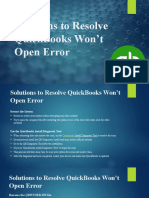 Solutions To Resolve QuickBooks Won't Open Error