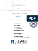 Dissertation Report: ON "Impact of Digital Marketing On Buying Behaviour of Consumers "