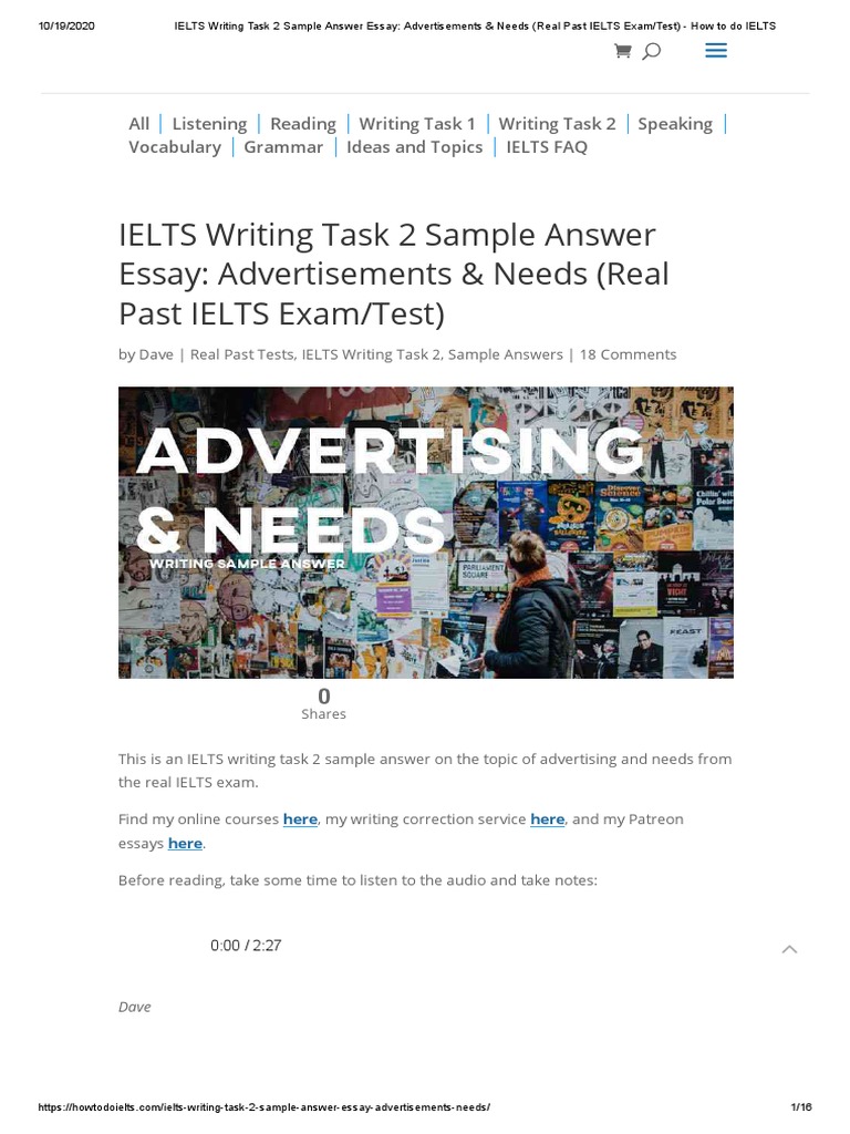 ielts essay topic on advertisements