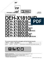 Pioneer Deh-x1810ub Deh-x1850ub Deh-x1853ub Deh-x1890ub Deh-x1850ubg Crt5741