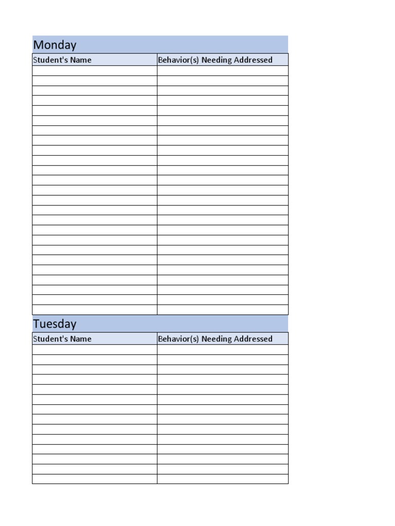Daily Coaching List Template | PDF | Sports