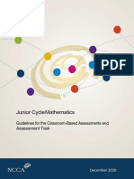 Junior Cycle Mathematics: Guidelines For The Classroom-Based Assessments and Assessment Task