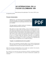 Derecho Internacional en La Constitucion Colombiana 1991