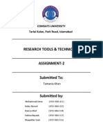 Research Tools & Techniques: Comsats University Tarlai Kalan, Park Road, Islamabad