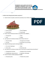 SOAL PTS KELAS 4 Tema 1 (Subtema 3) DAN Tema 2 (Subtema 1)