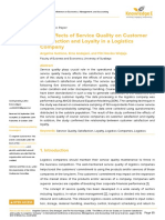 The Effects of Service Quality On Customer Satisfaction and Loyalty in A Logistics Company