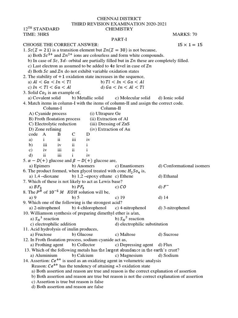 Chemistry em Iii Revision 2 | PDF | Acid | Chemical Reactions