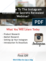Welcome To The Instagram Ecommerce Secrets Revealed Webinar!