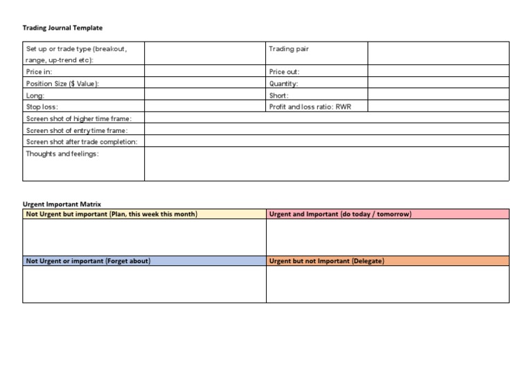 Trading Journal Template | PDF