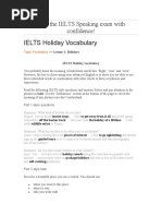 IELTS Holiday Vocabulary: Face The IELTS Speaking Exam With Confidence!