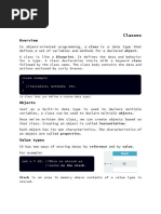 Classes: Class Is A Data Type That Object. Blueprint. It Defines The Data and Behavior Class