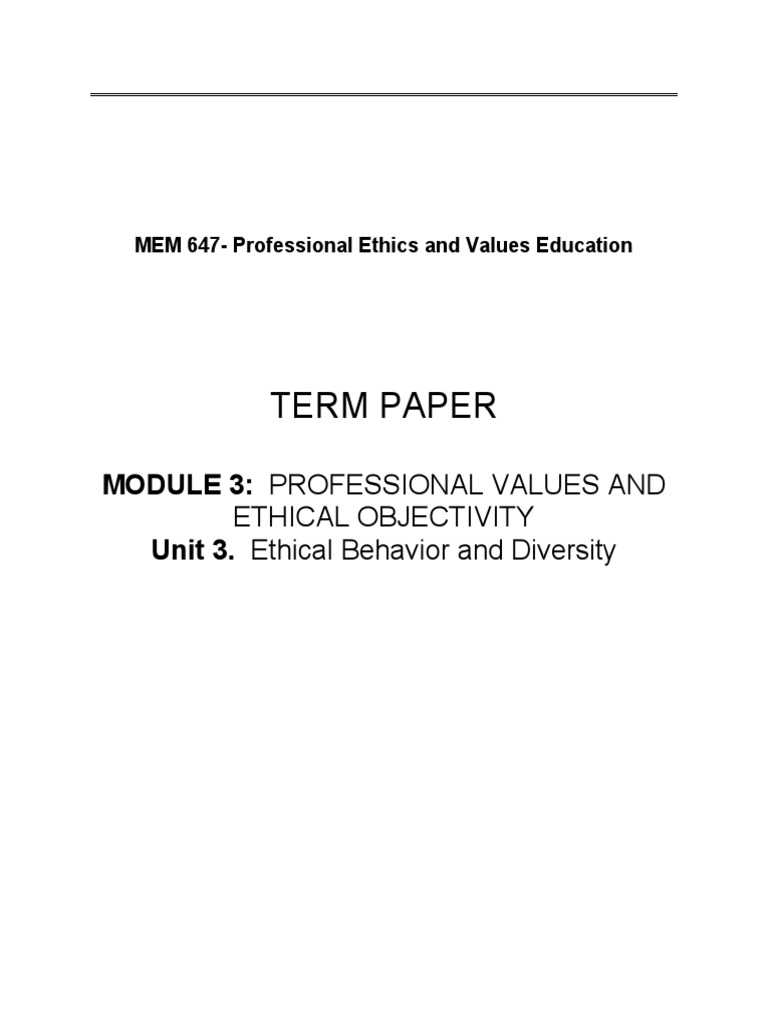 ethics term paper title