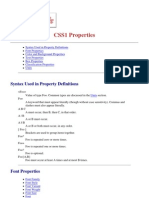 CSS1 Properties: Syntax Used in Property Definitions