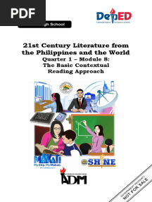 21st Century Literature From The Philippines and The World: Quarter 1 - Module 8: The Basic Contextual Reading Approach