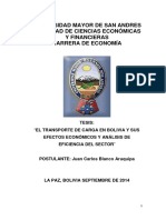 Universidad Mayor de San Andres Facultad de Ciencias Económicas Y Financieras Carrera de Economía