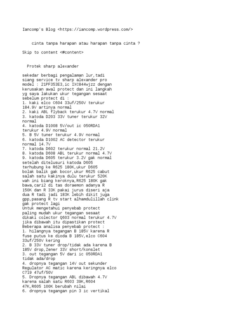 Analisis Protek TV Sharp Alexander | PDF | Teknologi & Rekayasa