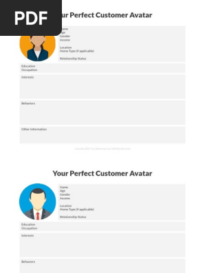 Customer Avatar Worksheets