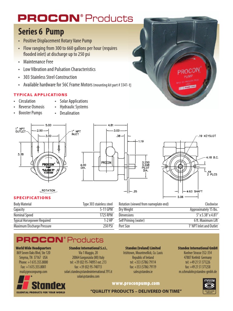 Specifications and Typical Applications of the ProCon Series 6 Positive