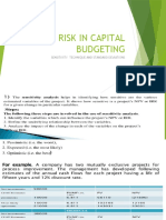Risk in Capital Budgeting: Sensitivity Technique and Standard Deviations