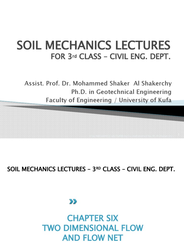 2D Water Flow in Soil Mechanics Lectures | PDF | Soil Mechanics ...