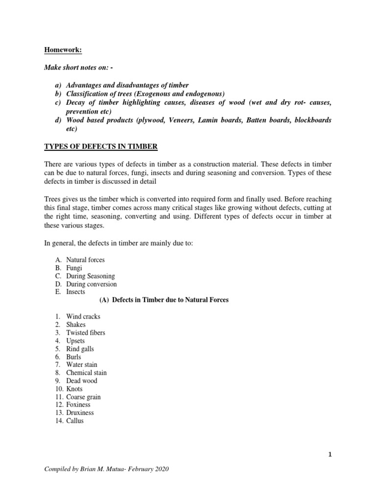 Types of Defects in Timber 1 PDF Wood Lumber
