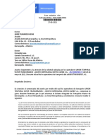 Carta Del Ministerio de Transporte Sobre Transmetro