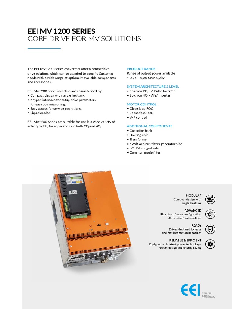 EEI MV1200 Series Drive Solutions | PDF | Power Inverter | Electricity