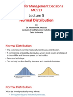 Statistics For Management Decisions MG913: Normal Distribution