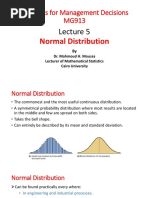 Statistics For Management Decisions MG913: Normal Distribution