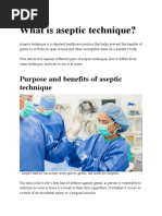 Aseptic Technique: Key Parts & Sites | PDF