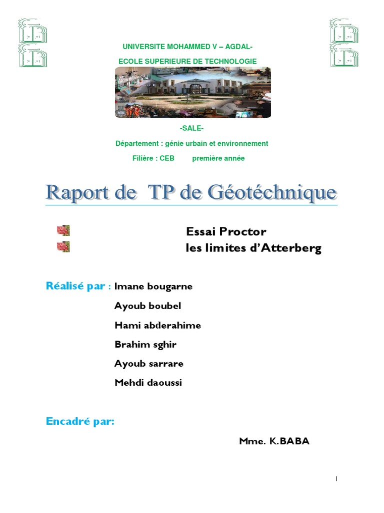 Essai Proctor et Limites d'Atterberg | PDF | Génie géotechnique ...
