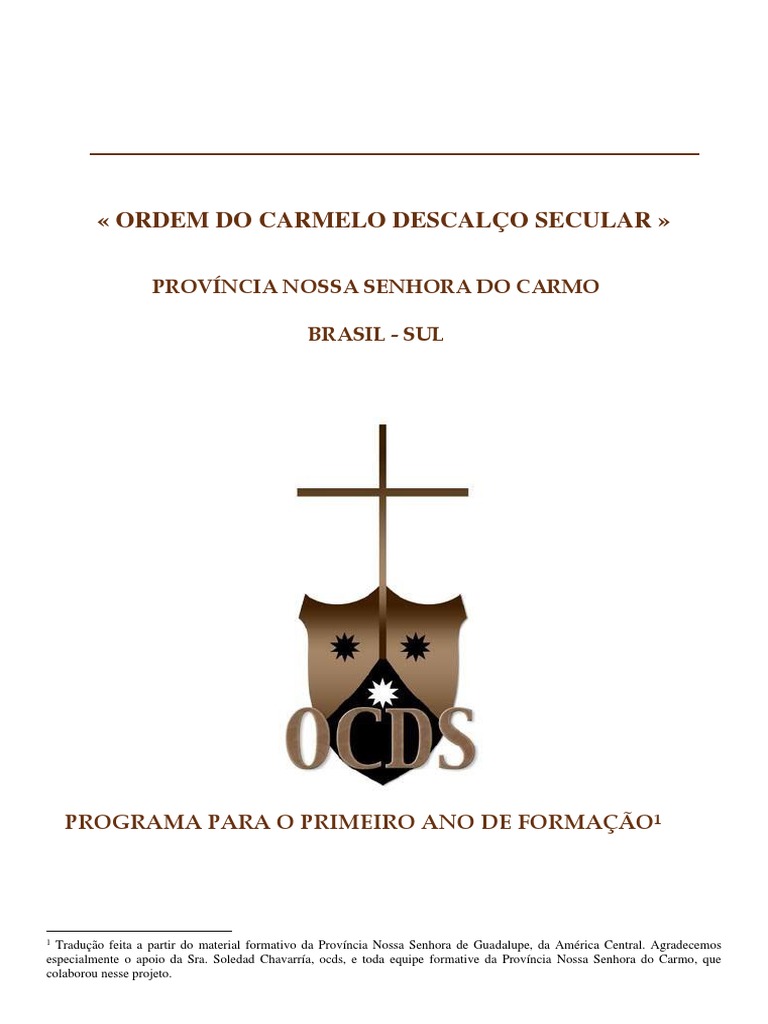 OCDS - Fichas para o Primeiro Ano de Formação, PDF, Oração