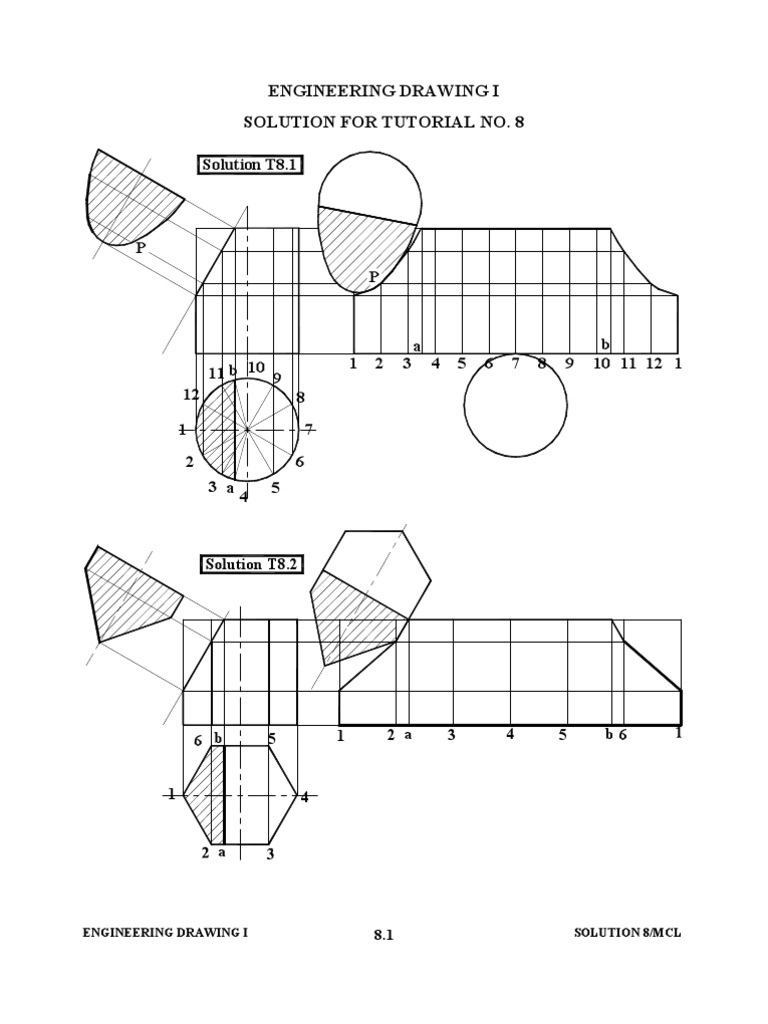 Solution T8.1: Engineering Drawing I Solution For Tutorial No. 8 | PDF