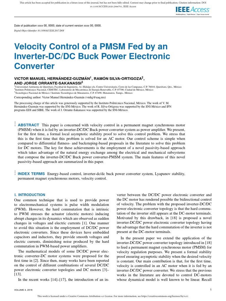 PMSM Velocity Control via Inverter | PDF | Power Electronics | Direct ...