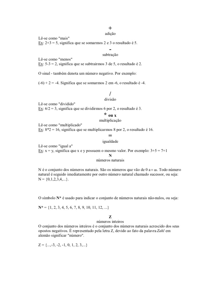Tabela de simbolos matematicos pdf n meros